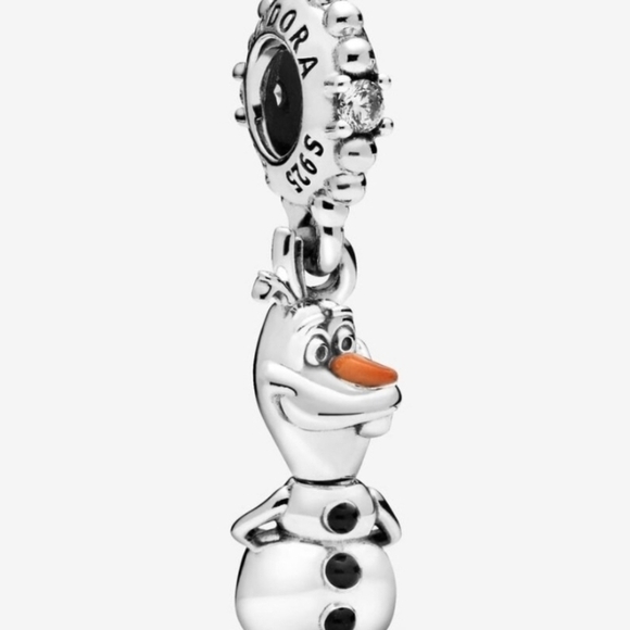 Pandora Disney Snowman Charm in Silver and Orange - Picture 1 of 1